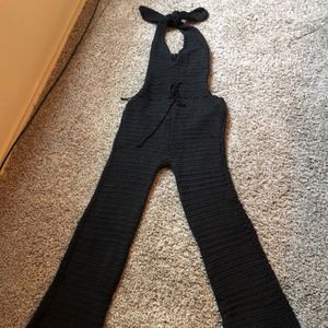 One of a Kind Black hand-knitted jumpsuit